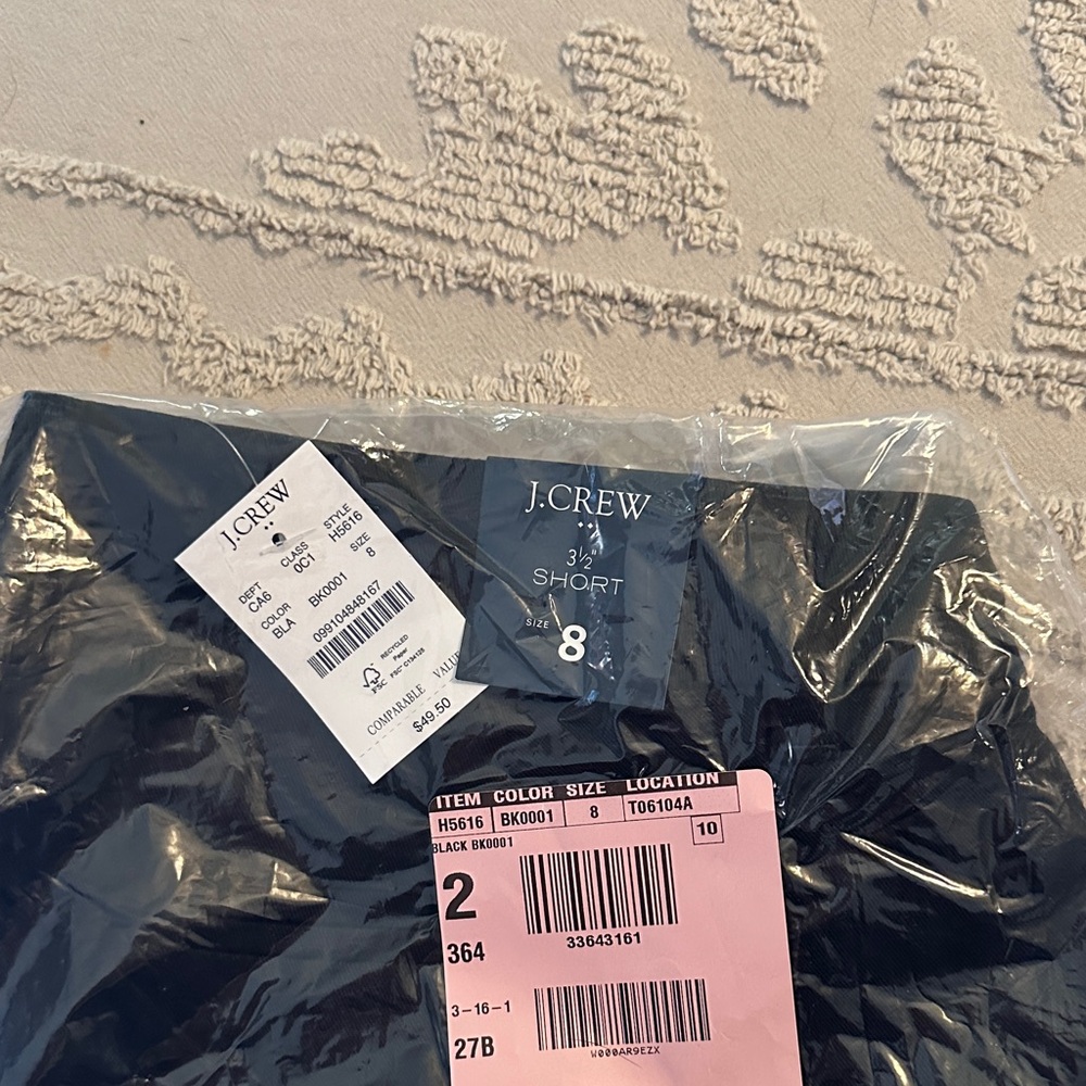 J. Crew Black 3.5 inch shorts (same as the white shorts I also have listed)
